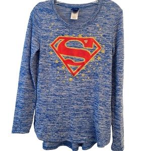 Superman Long Sleeve Blue Sweater M (juniors)